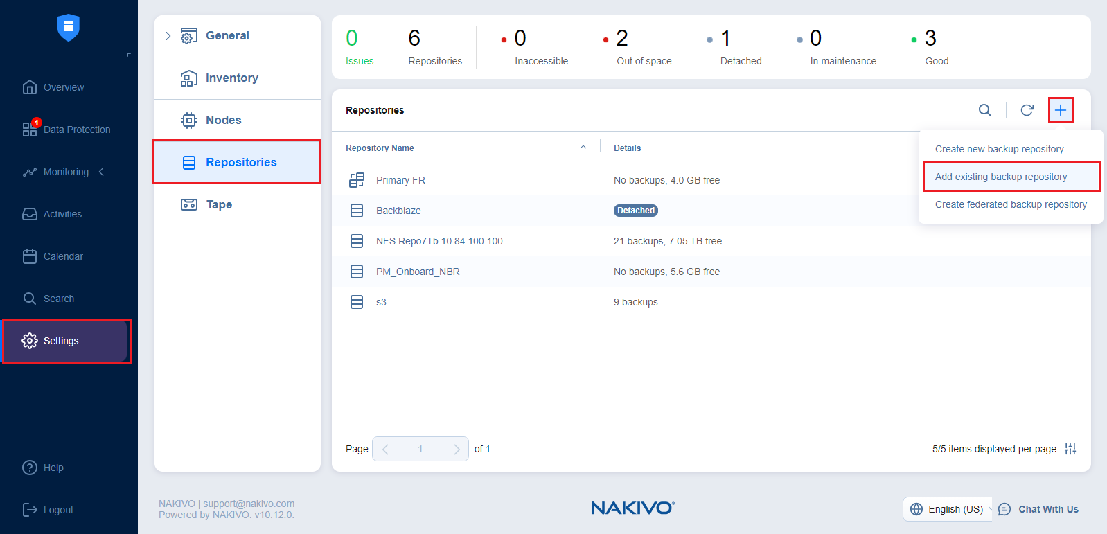 Adding Existing Backup Repositories